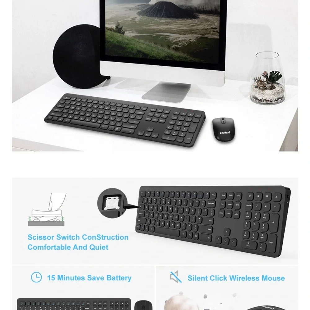 Black Wireless Keyboard and Mouse Combo
